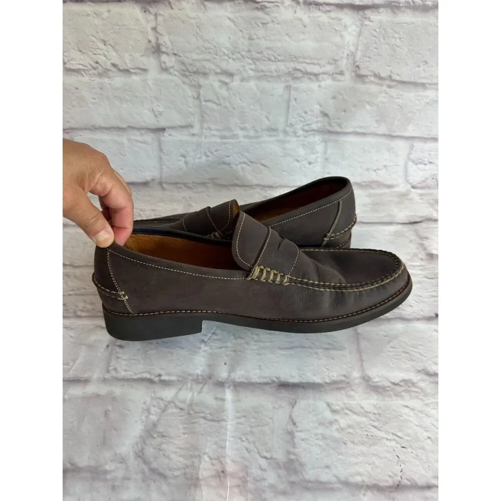 Crown Men's Handsewn brown Leather Penny Loafer size 10.5